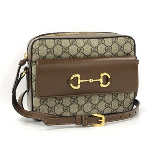 Gucci - GUCCI ショルダーバッグ ホースビット ロゴ レザー グレー 645454