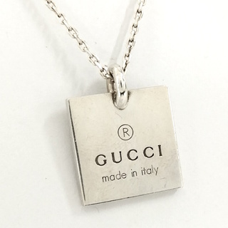 グッチ(Gucci)のGUCCI ネックレス プレート ロゴ SV925 シルバー(ネックレス)