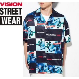 VISION STREET WEAR スケーターガール 総柄半袖シャツ Mサイズ