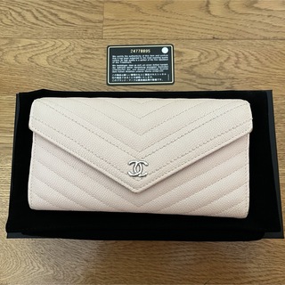 CHANEL シェブロン ロングウォレット Vステッチ 長財布