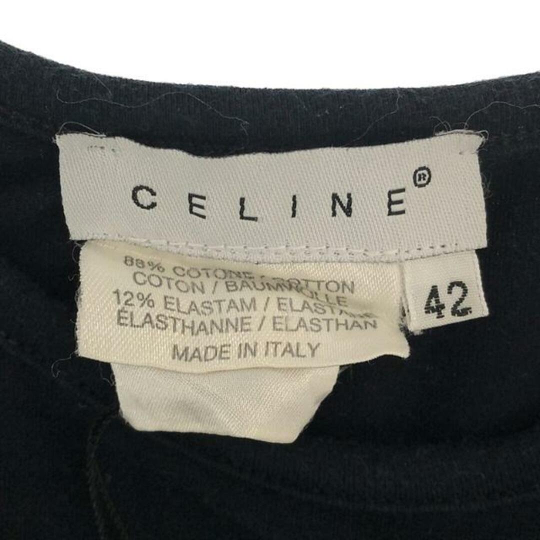 celine(セリーヌ)のCELINE / セリーヌ | プレートロゴ クルーネックカットソー | 42 | ネイビー | レディース レディースのトップス(Tシャツ(半袖/袖なし))の商品写真