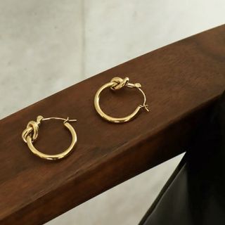 【p75】 knot small hoop pierce 18kgp