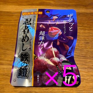 5個セット　UHA味覚糖 忍者めし 鉄の鎧 グレープ味 40g(菓子/デザート)