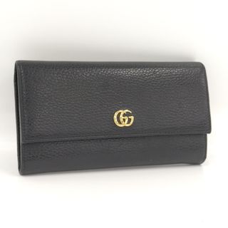 グッチ(Gucci)のGUCCI 長財布 コンチネンタル GGマーモント レザー ブラック(財布)