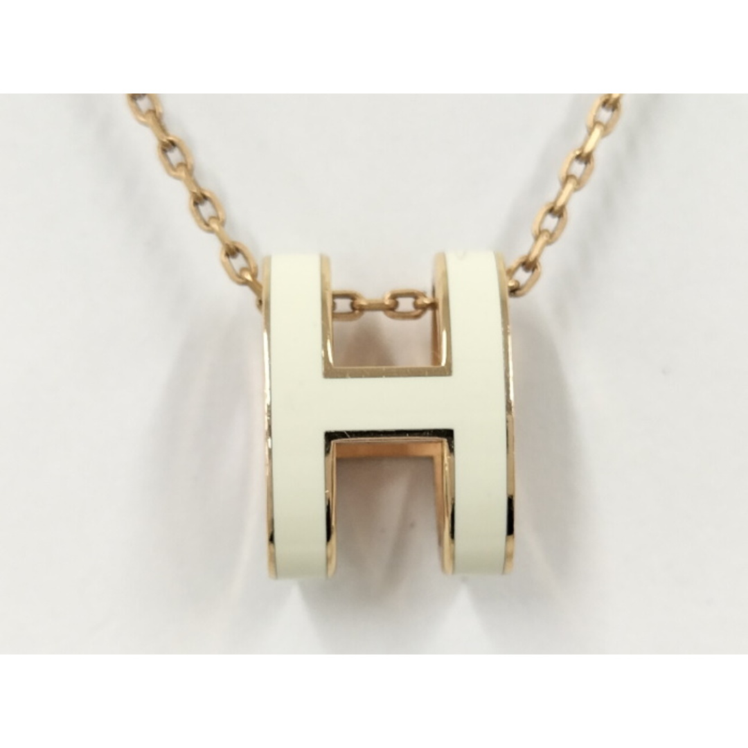 HERMES Hネックレス ポップアッシュ メッキ ゴールド ホワイト HERMES Hネックレス ポップアッシュ メッキ ゴールド ホワイト