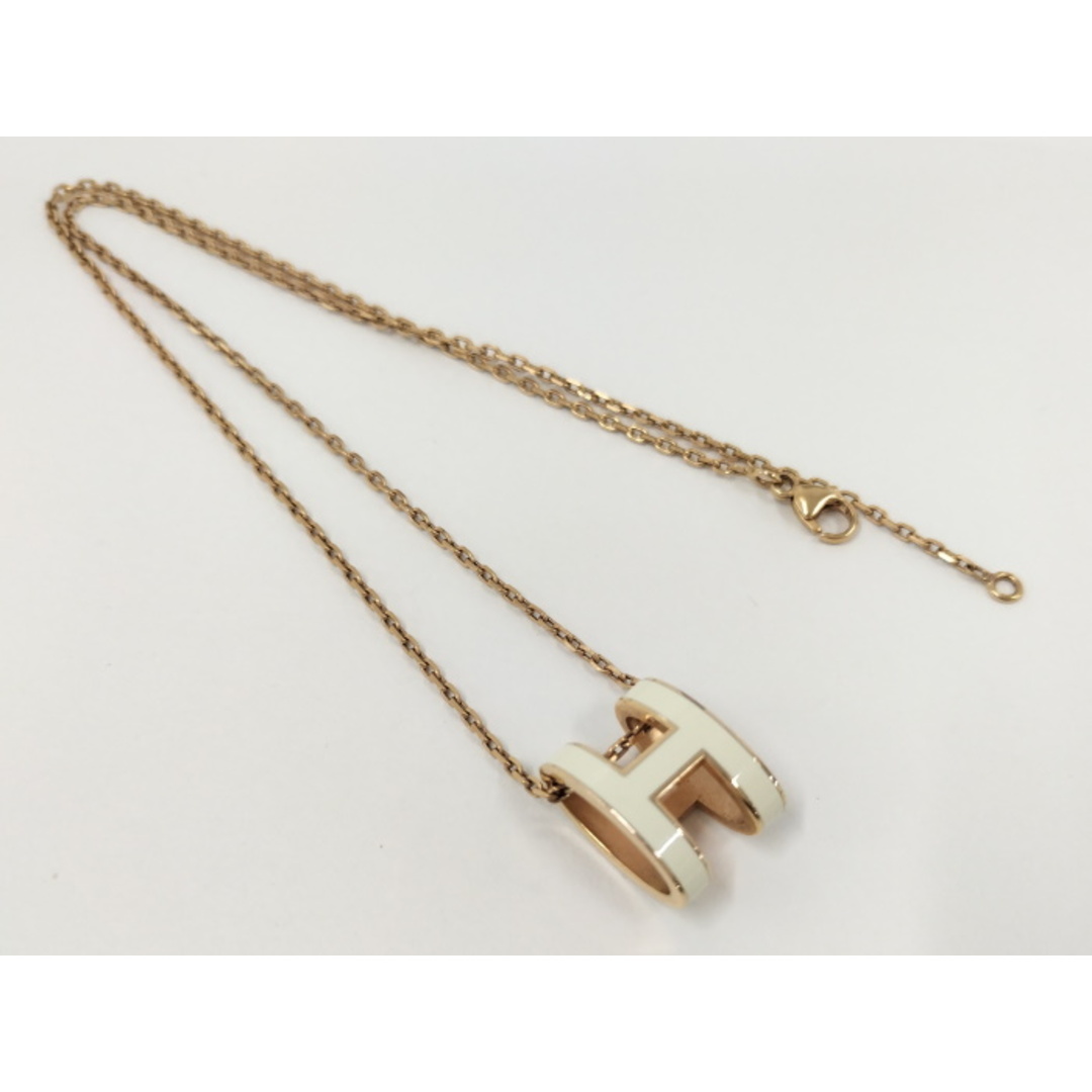 HERMES Hネックレス ポップアッシュ メッキ ゴールド ホワイト HERMES Hネックレス ポップアッシュ メッキ ゴールド ホワイト