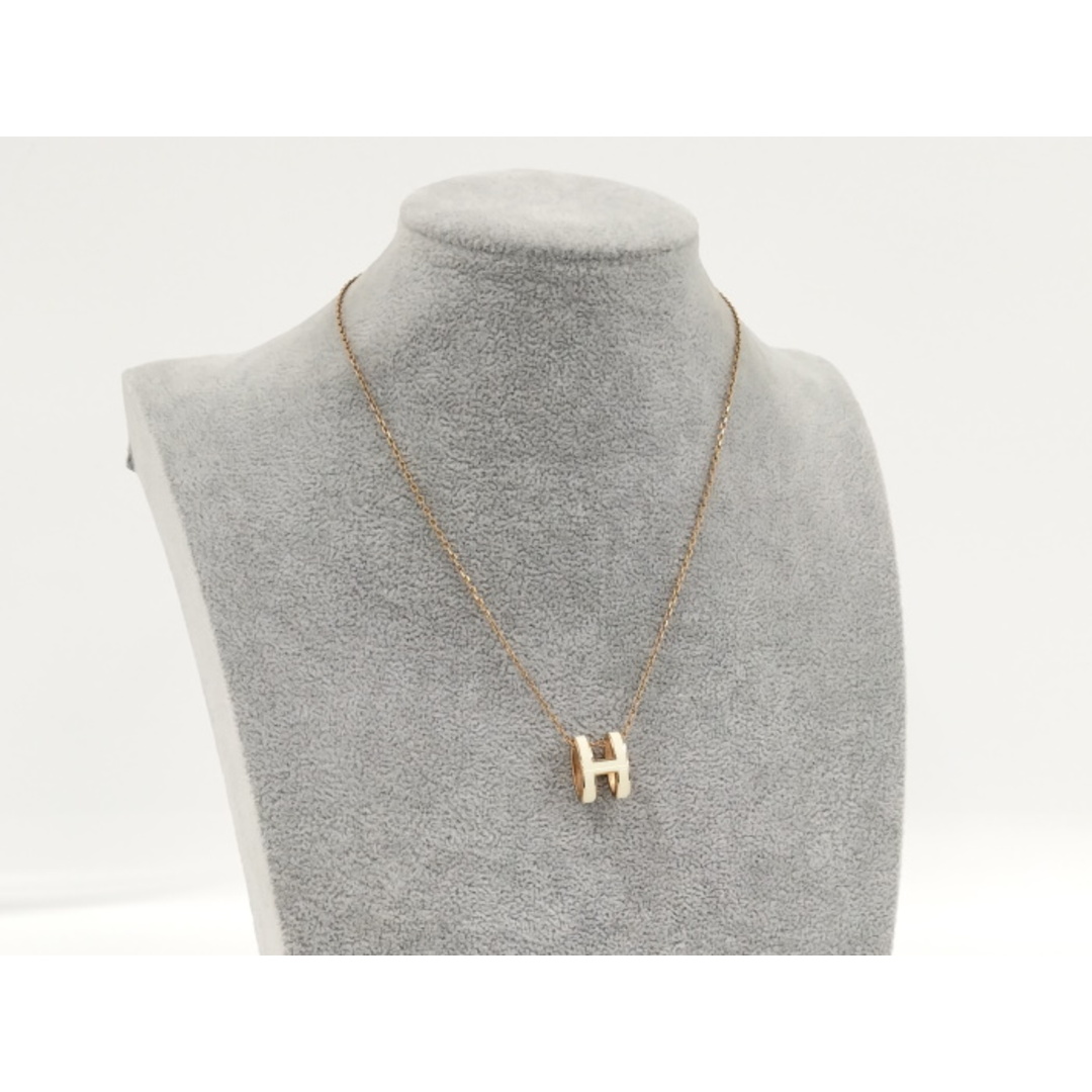 HERMES Hネックレス ポップアッシュ メッキ ゴールド ホワイト HERMES Hネックレス ポップアッシュ メッキ ゴールド ホワイト