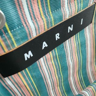 マルニ(Marni)のマルニマーケット フラワーカフェ　メッシュストライプバッグ(トートバッグ)