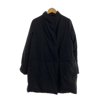 theory luxe / セオリーリュクス | THEA BARBEAU ピンストライプ ノーカラーダウンコート | 38 | ブラック | レディース(その他)