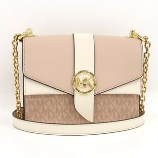 MICHAEL KORS チェーンショルダーバッグ レザー ピンク アイボリー