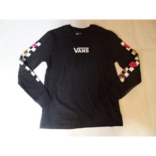 ヴァンズ(VANS)のバンズ 両腕チェッカー柄フラワープリント入り ロングＴシャツUS S(Tシャツ(長袖/七分))