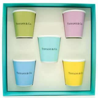 Tiffany & Co. - ほぼ未使用 TIFFANY&Co. ティファニー カップ デミタスカップ コーヒーカップ 5個セット ボーンチャイナ 陶器 テーブルウェア プレゼント 中古 美品