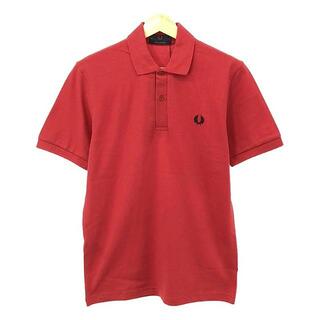 【新品】  FRED PERRY / フレッドペリー | 英国製 月桂樹 ロゴ刺しゅう 鹿の子 半袖ポロシャツ | 36 | レッド | メンズ