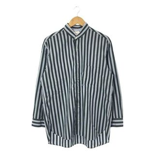 Cristaseya / クリスタセヤ | 2020AW | × Graphpaper × L'ECHOPPE HANDMADE MAO COLLAR SHIRT by Salvatore Piccolo ストライプ マオカラーシャツ | L | グリーン系 | メンズ(Tシャツ/カットソー(七分/長袖))