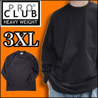 プロクラブ(PRO CLUB)の新品 プロクラブ 無地長袖Tシャツ ヘビーウエイト ロンT 黒 ブラック 3XL(Tシャツ/カットソー(七分/長袖))