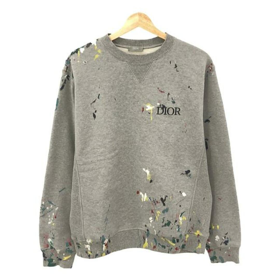 Dior(ディオール)の【美品】  Dior / ディオール | 2021SS | Drawing Print Sweat Shirt ペイント加工 オーバーサイズ クルーネックスウェット | M | グレー | メンズ メンズのトップス(スウェット)の商品写真