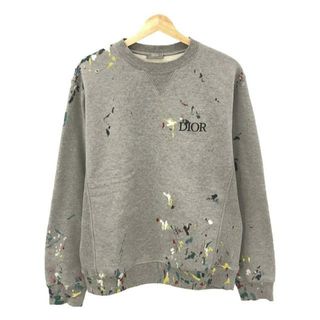 ディオール(Dior)の【美品】  Dior / ディオール | 2021SS | Drawing Print Sweat Shirt ペイント加工 オーバーサイズ クルーネックスウェット | M | グレー | メンズ(スウェット)