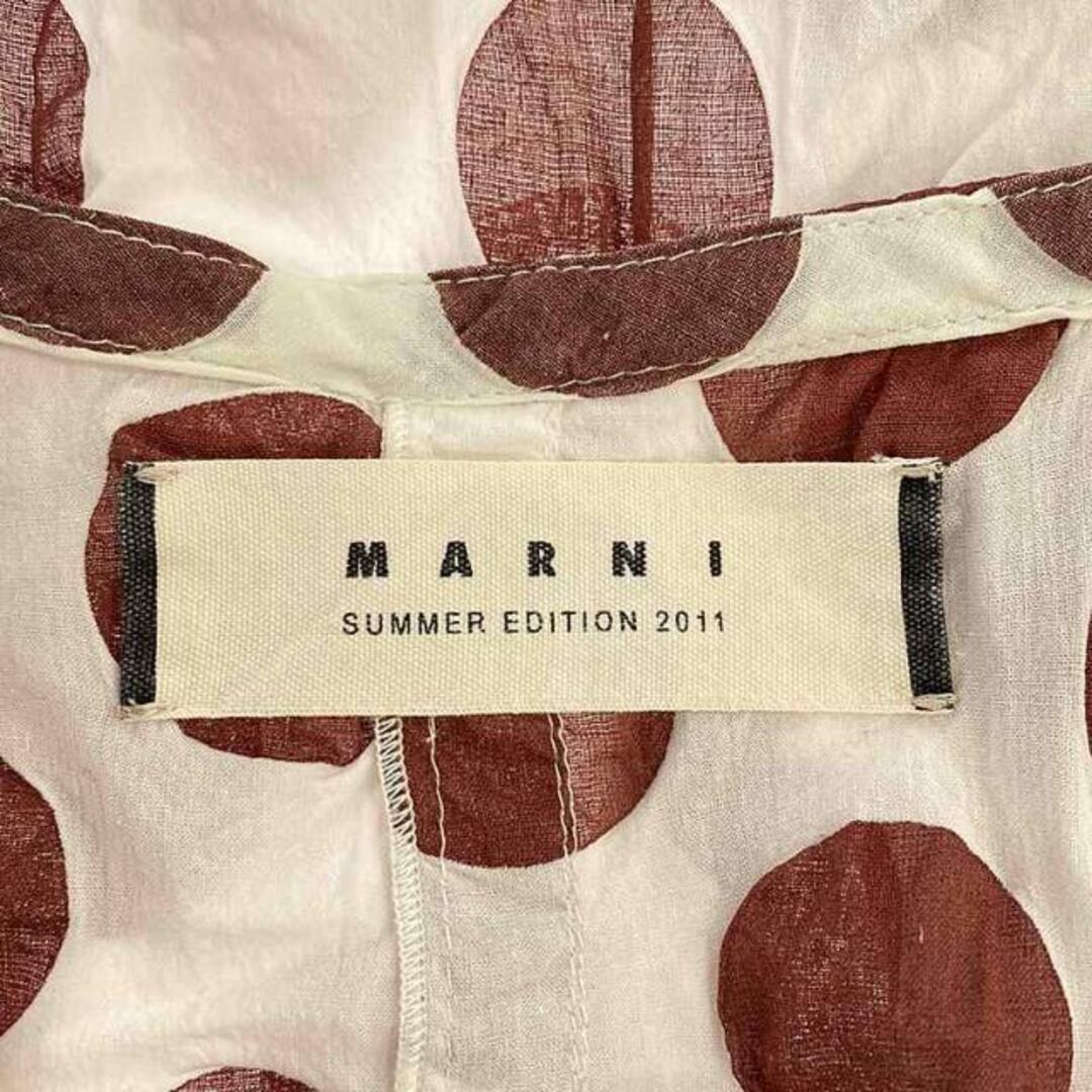 Marni(マルニ)のMARNI / マルニ | 2011SS | ドット Vネック ノースリーブワンピース | 42 | ブラウン/ホワイト | レディース レディースのワンピース(ロングワンピース/マキシワンピース)の商品写真