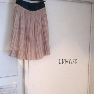 ONWARD アコーディオンスカート くすみピンク(ひざ丈スカート)