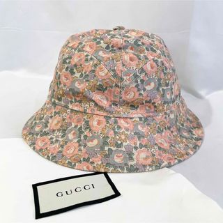 グッチ(Gucci)の美品 正規品 グッチ 帽子 バケットハット 花柄 フローラル リバティロンドン(ハット)