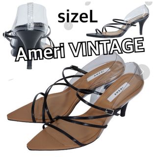 Ameri VINTAGE - Ameriアメリヴィンテージ　クリアストラップパンプスサンダルL24.5〜25黒