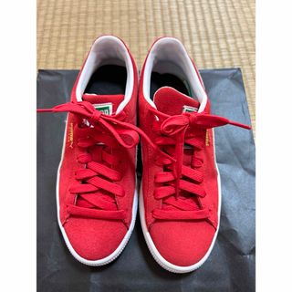 プーマ(PUMA)のPUMA赤色スウェットスニーカー22.5(スニーカー)