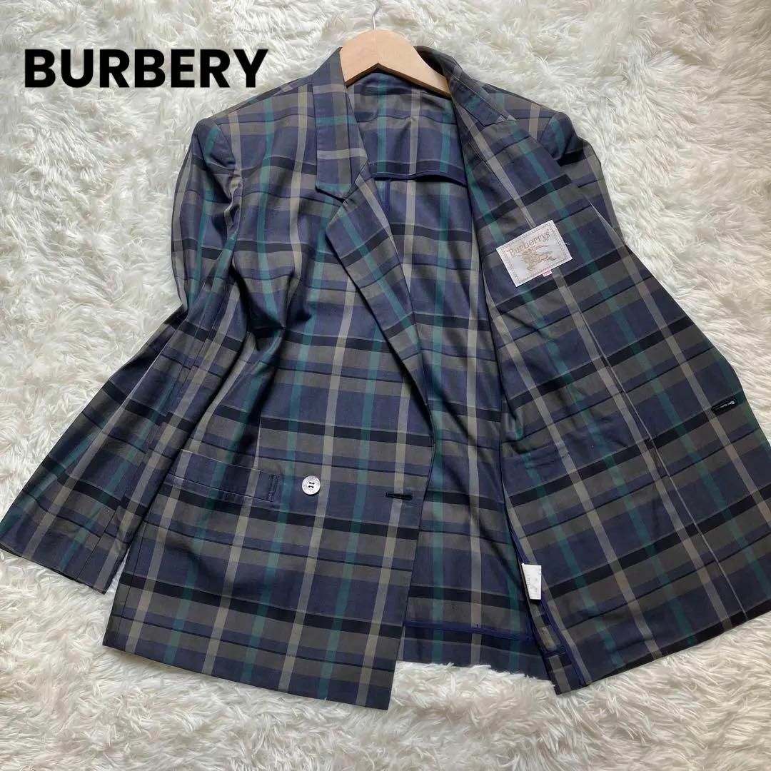 BURBERRY(バーバリー)の【極美品】バーバリー チェック柄 テーラードジャケット L 紫×緑×茶 レディースのジャケット/アウター(テーラードジャケット)の商品写真