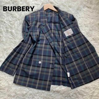 バーバリー(BURBERRY)の【極美品】バーバリー チェック柄 テーラードジャケット L 紫×緑×茶(テーラードジャケット)