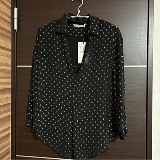ZARA 新品タグ付き定価5990円　黒の透け感あり長袖　ブラウス
