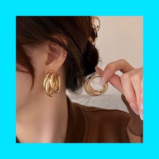 ニュアンス　ピアス　レディース　アクセサリー　ゴールド　金色(ピアス)