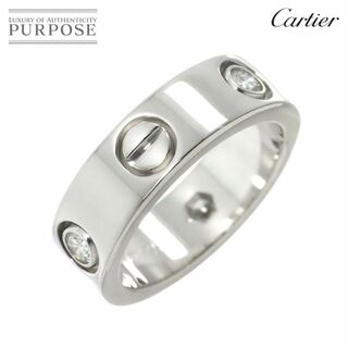 カルティエ(Cartier)のカルティエ Cartier ラブ #48 リング ハーフ ダイヤ 3P K18 WG ホワイトゴールド 750 指輪 VLP 90230970(リング(指輪))