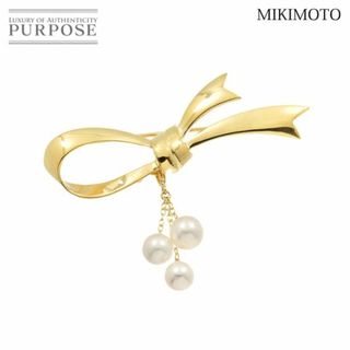 ミキモト(MIKIMOTO)のミキモト MIKIMOTO アコヤ真珠 6.9-6.0mm ブローチ K18 YG イエローゴールド 750 パール VLP 90231005(ブローチ/コサージュ)