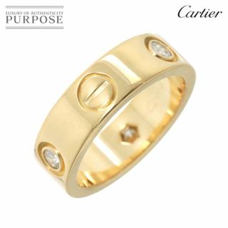 カルティエ(Cartier)のカルティエ Cartier ラブ #49 リング ハーフ ダイヤ 3P K18 YG イエローゴールド 750 指輪 VLP 90231571(リング(指輪))