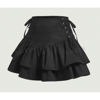 黒のサイドリボンスカート(ミニスカート)