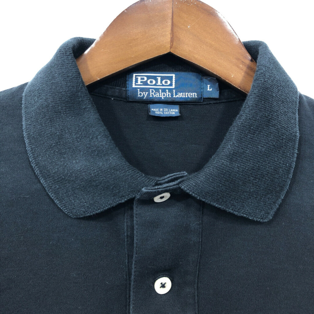 POLO RALPH LAUREN(ポロラルフローレン)のPolo by Ralph Lauren ポロ ラルフローレン ポロシャツ ワンポイント ブラック (メンズ L) 中古 古着 Q7313 メンズのトップス(ポロシャツ)の商品写真