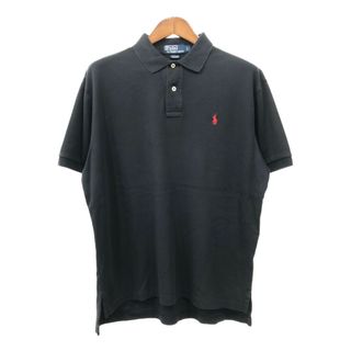 ポロラルフローレン(POLO RALPH LAUREN)のPolo by Ralph Lauren ポロ ラルフローレン ポロシャツ ワンポイント ブラック (メンズ L) 中古 古着 Q7313(ポロシャツ)