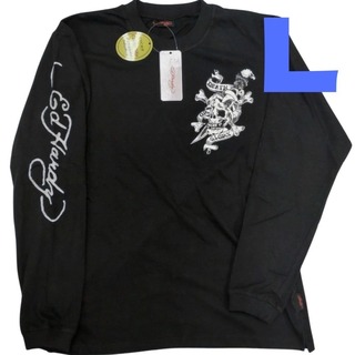 SALE！ 新品 タグ付き ブラック ドクロ エドハーディー ロンT Lサイズ(Tシャツ/カットソー(七分/長袖))