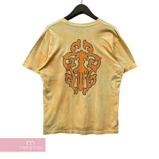 クロムハーツ(Chrome Hearts)のCHROME HEARTS Miami Limited Striped Dagger Tee クロムハーツ マイアミ限定ストライプダガーTシャツ 半袖カットソー 胸ポケット ロゴプリント バックプリント ボーダー ヴァインダガー 染め加工 オレンジ サイズL【240520】【中古-B】【me04】(Tシャツ/カットソー(半袖/袖なし))