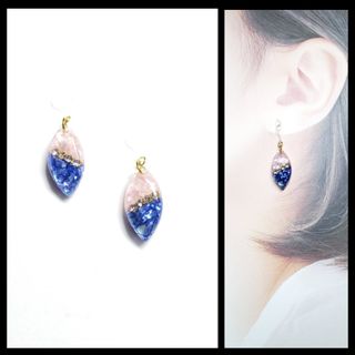 No.536-B　シェルフレーク・クリスタル☆ツートン☆ピアス・イヤリング(ピアス)