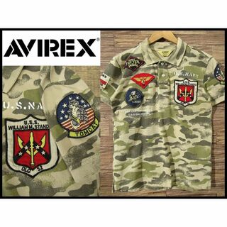 AVIREX - G① アヴィレックス トップガン ステンシル ワッペン カモフラ ポロシャツ