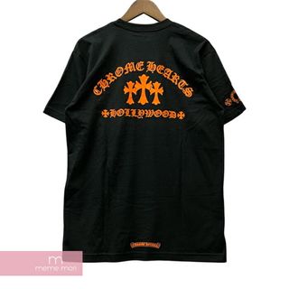 クロムハーツ(Chrome Hearts)のCHROME HEARTS Orange Cemetery Cross Tee クロムハーツ オレンジセメタリークロスTシャツ 半袖カットソー  胸ポケット プリント King Taco キングタコ ブラック×オレンジ サイズM【240520】【新古品】【me04】(Tシャツ/カットソー(半袖/袖なし))