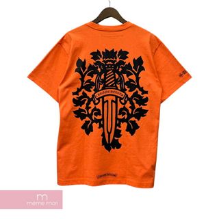 クロムハーツ(Chrome Hearts)のCHROME HEARTS VINE DGR LS Tee クロムハーツ ヴァインダガーTシャツ 半袖カットソー 胸ポケット ロゴプリント オレンジ サイズL【240520】【中古-A】【me04】(Tシャツ/カットソー(半袖/袖なし))