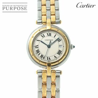 カルティエ(Cartier)のカルティエ Cartier パンテール ヴァンドーム LM コンビ ヴィンテージ メンズ 腕時計 デイト K18YG クォーツ Phantere Vendome VLP 90229121(腕時計(アナログ))