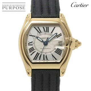 カルティエ(Cartier)のカルティエ Cartier ロードスターLM W62005V2 メンズ 腕時計 デイト シルバー K18YG オートマ 自動巻き ウォッチ Roadster LM VLP 90229154(腕時計(アナログ))