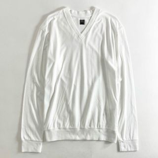 フェデーリ(FEDELI)の22e22 イタリア製 FEDELI フェデリ Vネック 長袖Tシャツ ロングスリーブカットソー トップス ホワイト スーピマコットン サイズS メンズ(Tシャツ/カットソー(七分/長袖))