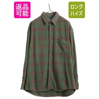 90s OLD GAP チェック フランネル シャツ メンズ M 90年代 オールド ギャップ 長袖シャツ コットン ポケット付き ネルシャツ マルチカラー(シャツ)