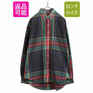 90s OLD GAP チェック 長袖 ボタンダウン シャツ メンズ XL / 90年代 オールド ギャップ コットン キャンバス マルチカラー 大きいサイズ(シャツ)