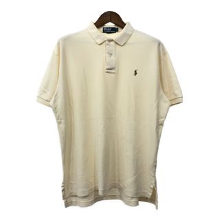 ポロラルフローレン(POLO RALPH LAUREN)の90年代 Polo by Ralph Lauren ポロ ラルフローレン ポロシャツ ワンポイント アイボリー (メンズ L) 中古 古着 Q7316(ポロシャツ)