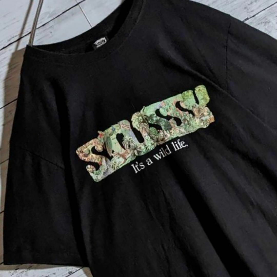 STUSSY(ステューシー)の【入手困難】ステューシー☆センターロゴ　Tシャツ　ジャングル　希少デザイン メンズのトップス(Tシャツ/カットソー(半袖/袖なし))の商品写真