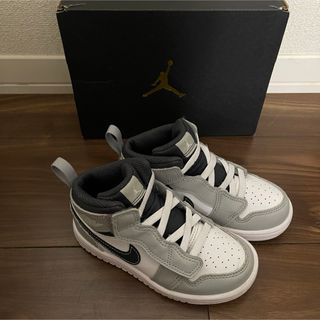 ナイキ(NIKE)のJORDAN 1 MID ALT (PS) GREY/WHITE 15cm(スニーカー)